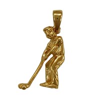 Pendentif joueur de golf - Plaqué or