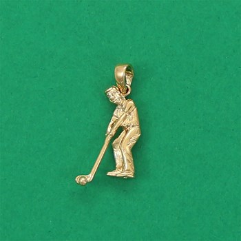 Pendentif joueur de golf - Plaqué or