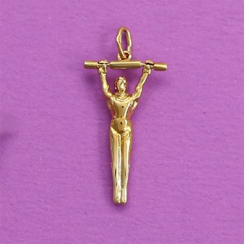 Pendentif gymnaste masculin GAM barre fixe ARTICULE - Plaqué or