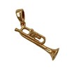 Pendentif trompette - Plaqué or - vue V1