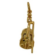 Pendentif violon et archet - Plaqué or