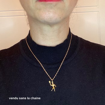 Pendentif joueur de tennis - Plaqué or