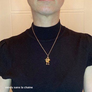 Pendentif couple danse sur glace - Plaqué or