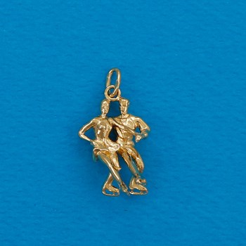 Pendentif couple danse sur glace - Plaqué or
