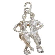 Pendentif couple danse sur glace - Argent massif