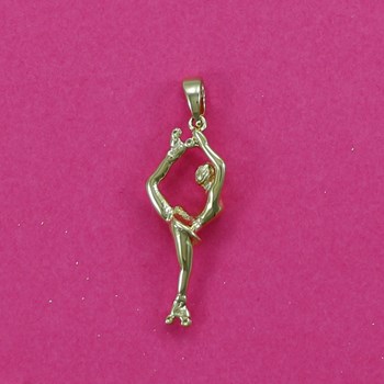 Pendentif biellman patineuse artistique à roulettes - Plaqué or