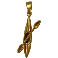 Pendentif canoe kayak - Plaqué or