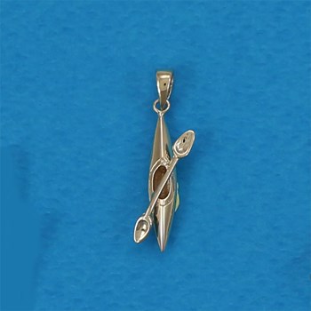 Pendentif canoe kayak - Plaqué or