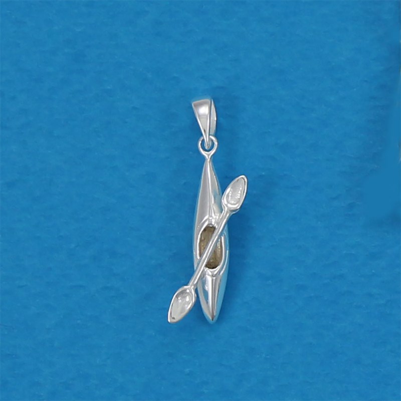 Pendentif canoe kayak - Argent massif - vue 3