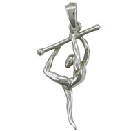 Pendentif twirling baton-twirleuse - Argent massif