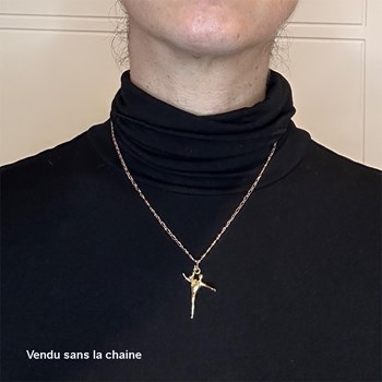 Pendentif gymnastique GR gymnaste ballon édition I - Plaqué or