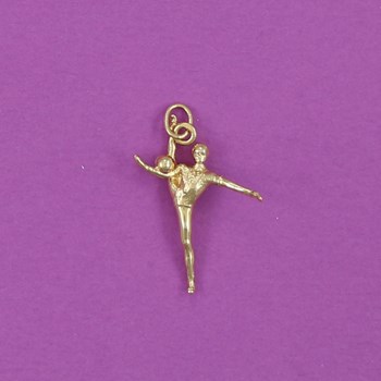 Pendentif gymnastique GR gymnaste ballon édition I - Plaqué or
