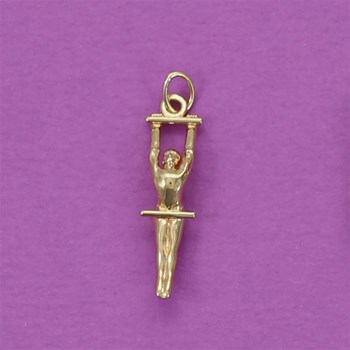 Pendentif GAF gymnaste barres asymétriques - Plaqué or