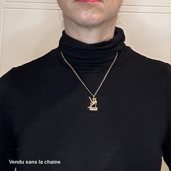 Pendentif GAM gymnaste arçon - Plaqué or