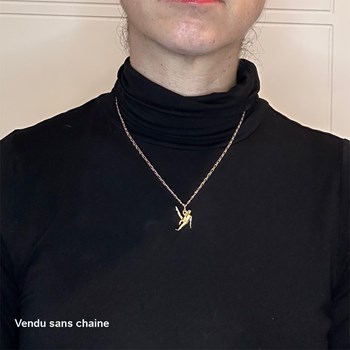 GAM gymnast on floor pendant - Gold-plated