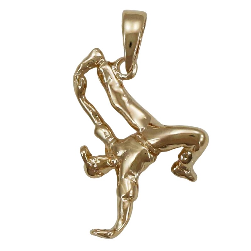 Pendentif danseur de hip hop - Plaqué or