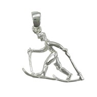 Pendentif ski de fond - Argent massif