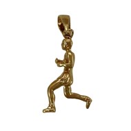 Pendentif course à pied masculine - Plaqué or
