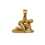 Pendentif athlétisme départ dans les starting block - Plaqué or