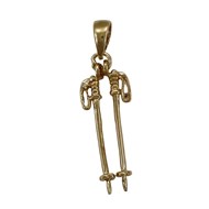 Pendentif bâtons de marche nordique - Plaqué or