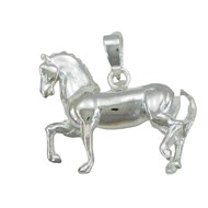 Pendentif cheval lipizzan au pas espagnol - Argent massif