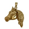 Pendentif tête de cheval pur-sang arabe - Plaqué or - vue V1