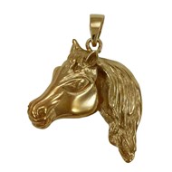 Pendentif tête de cheval pur-sang arabe - Plaqué or