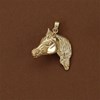 Pendentif tête de cheval pur-sang arabe - Plaqué or - vue V3