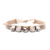 Bracelet en acier cuivré orné de cristaux Swarovski avec pierres Crystal blanc ivoire - vue V1