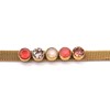 Bracelet en acier doré orné de cristaux Swarovski avec pierres Crystal coral, rose et pêche - vue V2
