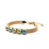 Bracelet en acier doré orné de cristaux Swarovski avec pierres Crystal vert et bleu - vue V2
