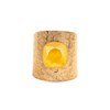 Bague ajustable martelée en acier dorée ornée de cristaux Swarovski avec pierre Crystal jaune - vue V1