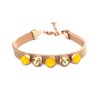 Bracelet en acier cuivré orné de cristaux Swarovski avec pierres Crystal jaune - vue V1