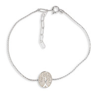 Bracelet Symbole Arbre de vie Nacre Sertie Argent 925