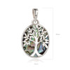 Pendentif Arbre de Vie Nacre Abalone Sertie Argent Massif Rhodié - vue V3