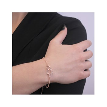 Locked Heart Bracelet - Rose Gold and Crystal