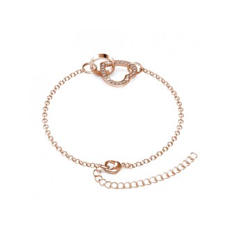 Locked Heart Bracelet - Rose Gold and Crystal