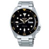 Montre Seiko 5 Sports automatique acier
lunette noire chiffres dorés - vue V1