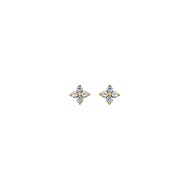 Boucles d'oreilles fleurs oxydes or 18 carats