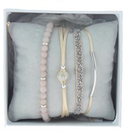 Bracelets Les Interchangeables Coffret Strass Box Fabric Beige