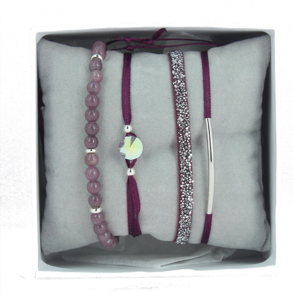 Bracelets Les Interchangeables Coffret Strassbox Fabric bordeaux