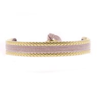 Jonc ruban Les Interchangeables 4mm matelassé beige rose 1