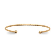 Bracelet jonc torsadé Brillaxis plaqué or 56mm