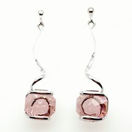 Boucles d'oreilles Marazzini Octagon antique pink longues