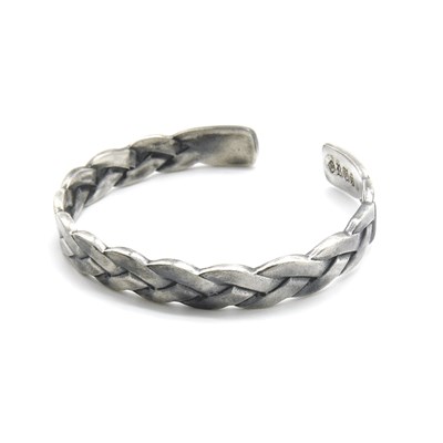 Bracelet jonc argent entrelacés - vue V1