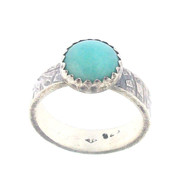 Bague Ethnique En Argent 925/1000 et Amazonite