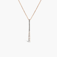 Ella - Collier Or Rose Diamant Blanc et Diamant Noir