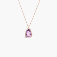 Gwyneth - Collier Or Rose Améthyste Rose