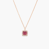 Paloma - Pendentif Or Rose Rhodolite
