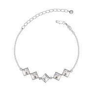 Bracelet MERCI en Plaqué Rhodium avec Cristaux Swarovski® Blancs